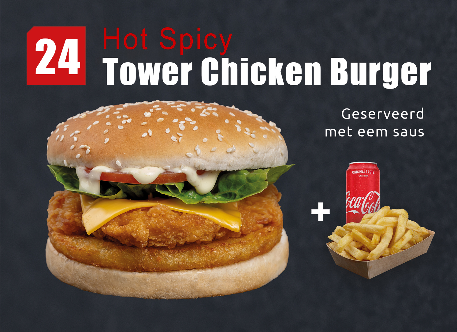 Menu-24 Hot Spicy Tower Chicken Burger image