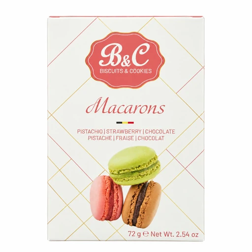 B&C Macarons - Pistachio, Strawberry & Chocolate 72g image