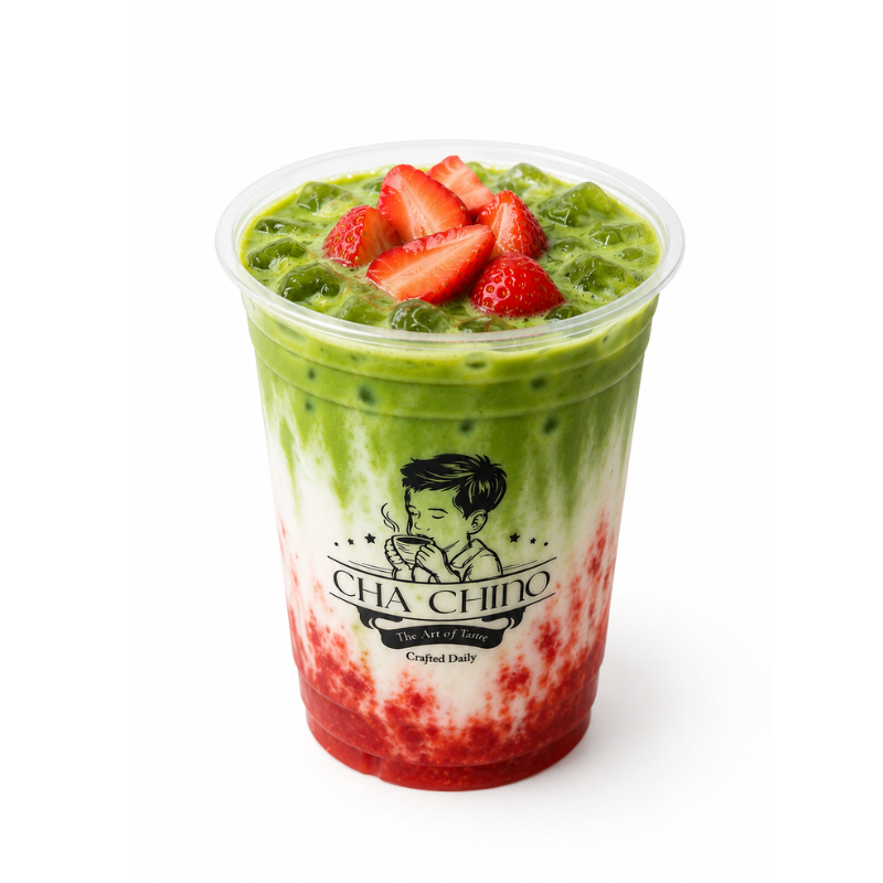 Matcha Strawberry Latte image