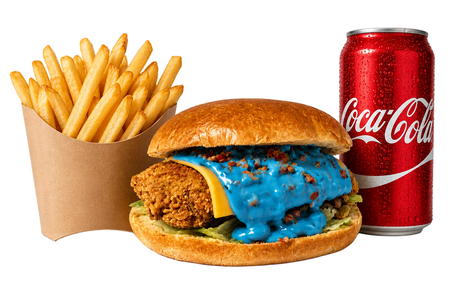 Blue monster crispy burger menu image