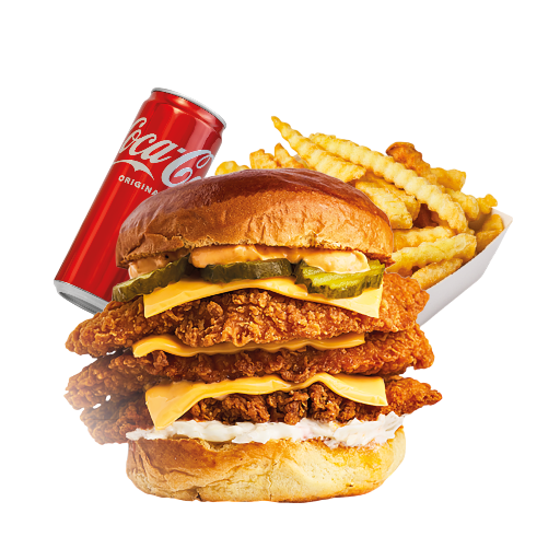 Make it a combo: Triple Nashville chicken cheese burger image