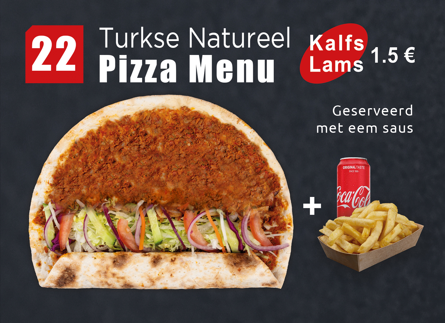 Menu-22 Turkse Natureel Pizza image