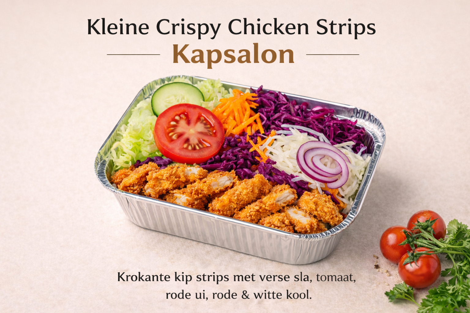 Kleine crispy chicken strips kapsalon image