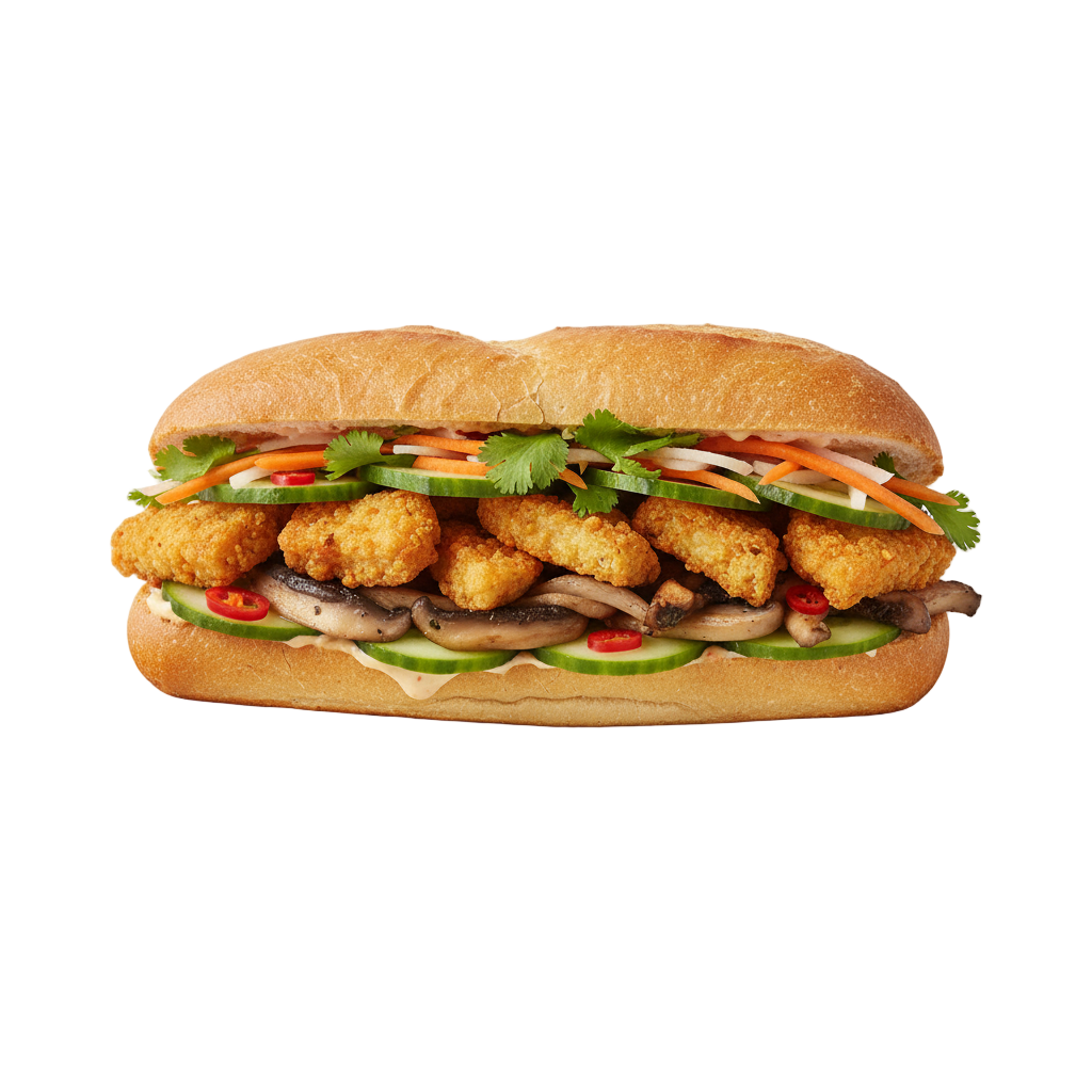 Crispy Tofu & Mushrooms Bánh Mì (vegan) image